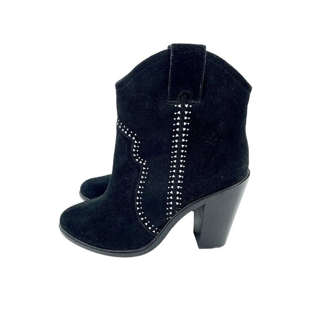 Joie Monte Black Suede Leather Studded Ankle Booties SZ 38 EU New - Picture 2 of 9
